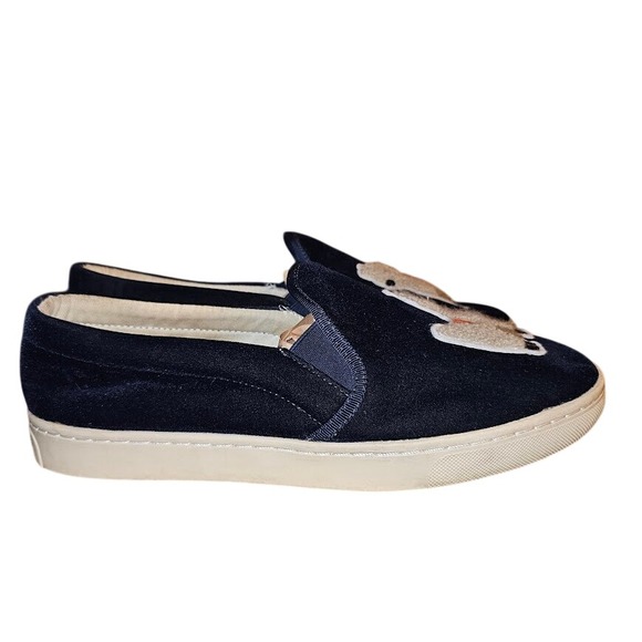 Soludos Navy Blue Velvet Slip On Shoes Llama Women US Size 9 Anthropologie - Picture 5 of 7